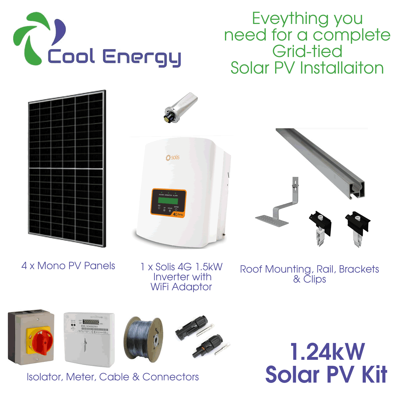 Cool Energy 1.24kW Solar PV Kit CE-PVKIT1 - Cool Energy Shop